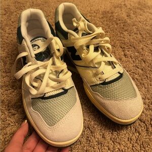 New Balance Cream and Green Sneakers
